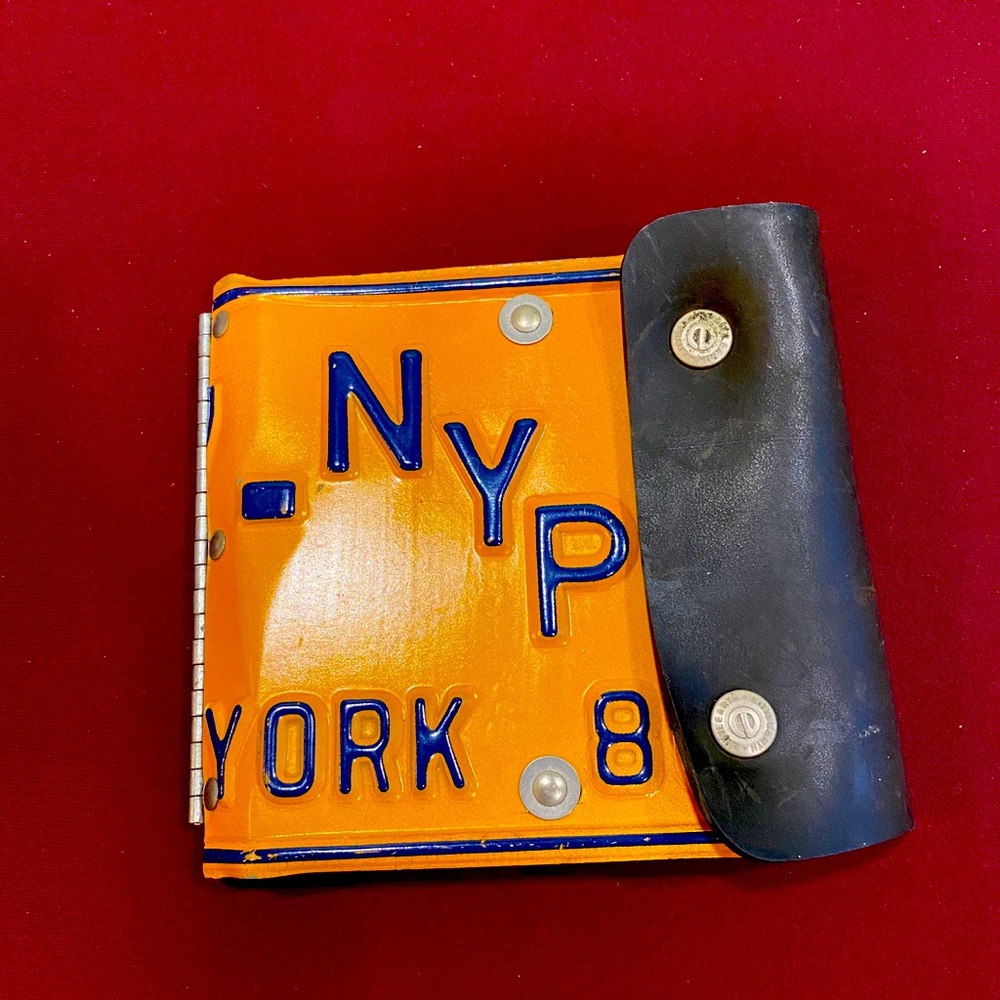 Vintage New York license plate CD holder